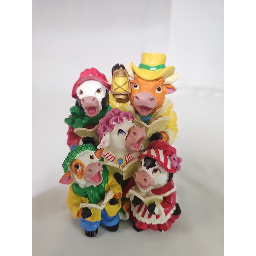 Vintage Caroling Cows Figurine by Possible Dreams